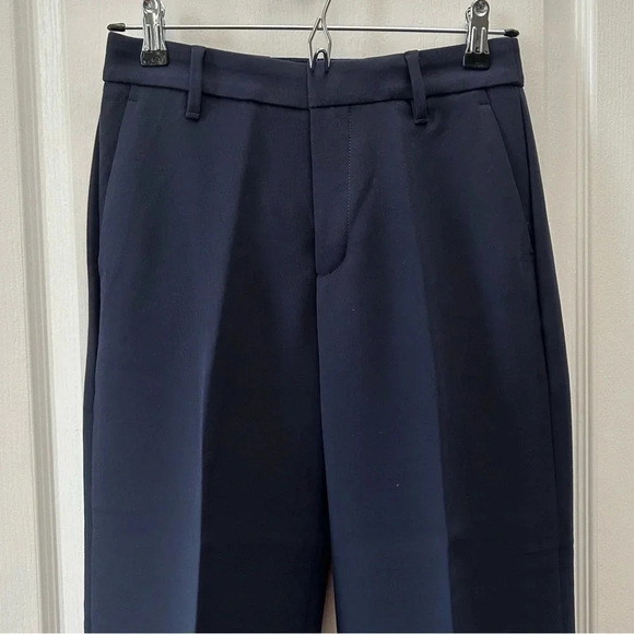 Banana  Republic High Rise Wide Leg Cropped Pants Navy Blue Size 0 NWT - Picture 4 of 16